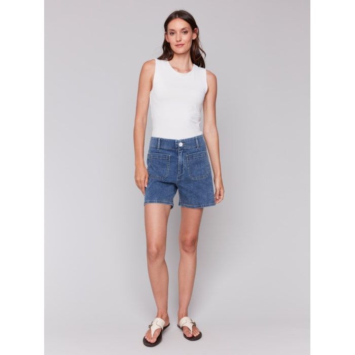 Denim Shorts with Patch Pockets – Bobbi's at Parkside